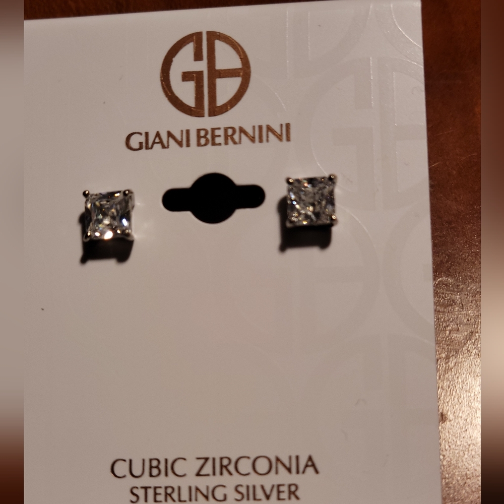 Giani Bernini Silver Cubic Zirconia Stud Earrings
